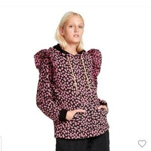 Sandy Liang x Target Ditsy Floral Puff Shoulder Hooded Sweatshirt 3X EUC